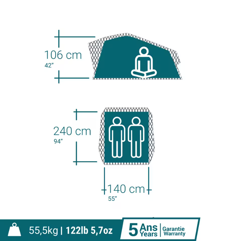 Tente de Toit MH500 Fresh & Black - 2 Personnes