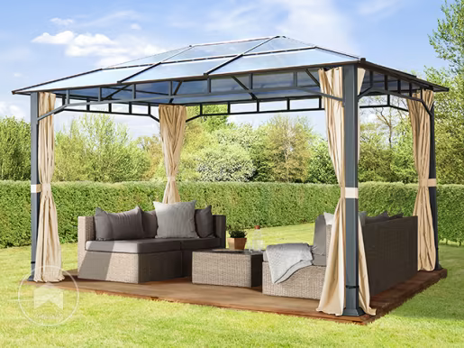 Tonnelle de jardin, Sunset Deluxe, toit rigide, 3×4 m